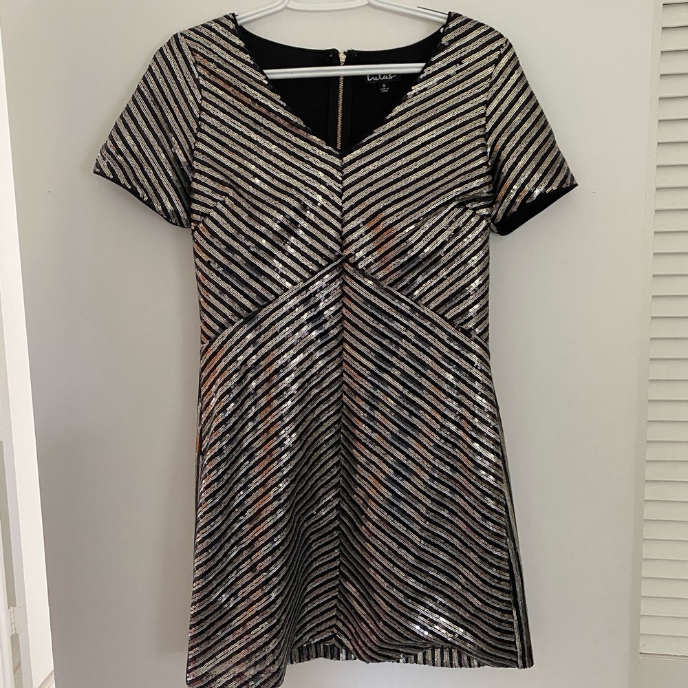 Lulus Gold/Black/Silver Dress